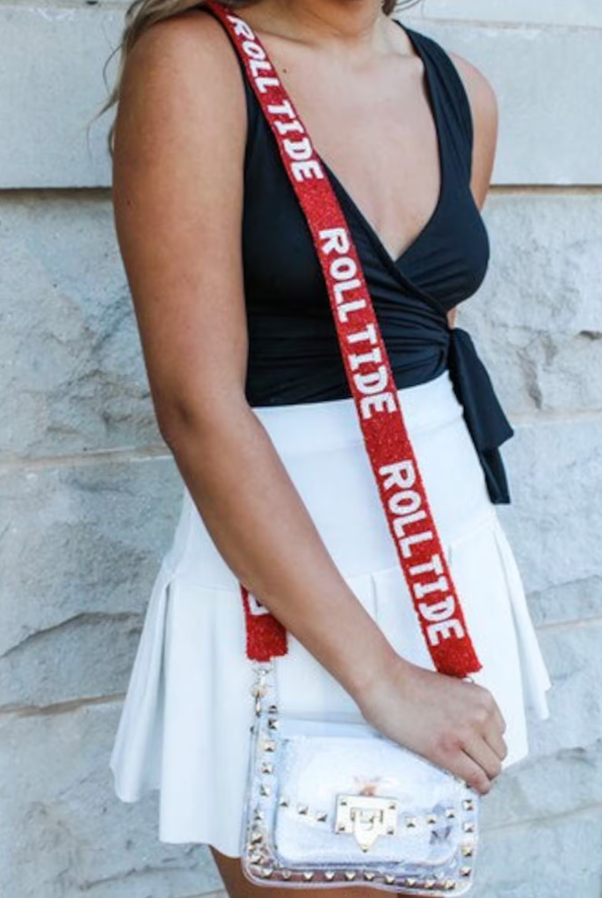 Alabama Beaded Purse Strap | Roll Tide Beaded Purse Strap College Dayz Merch