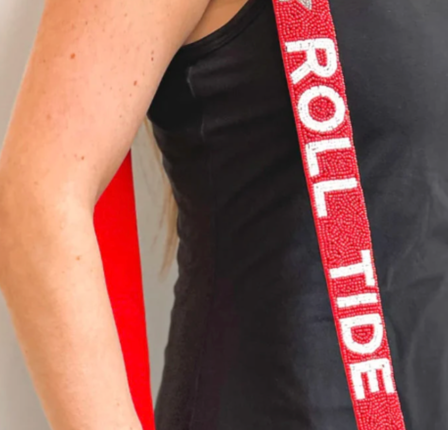 Alabama Beaded Purse Strap | Roll Tide Beaded Purse Strap College Dayz Merch