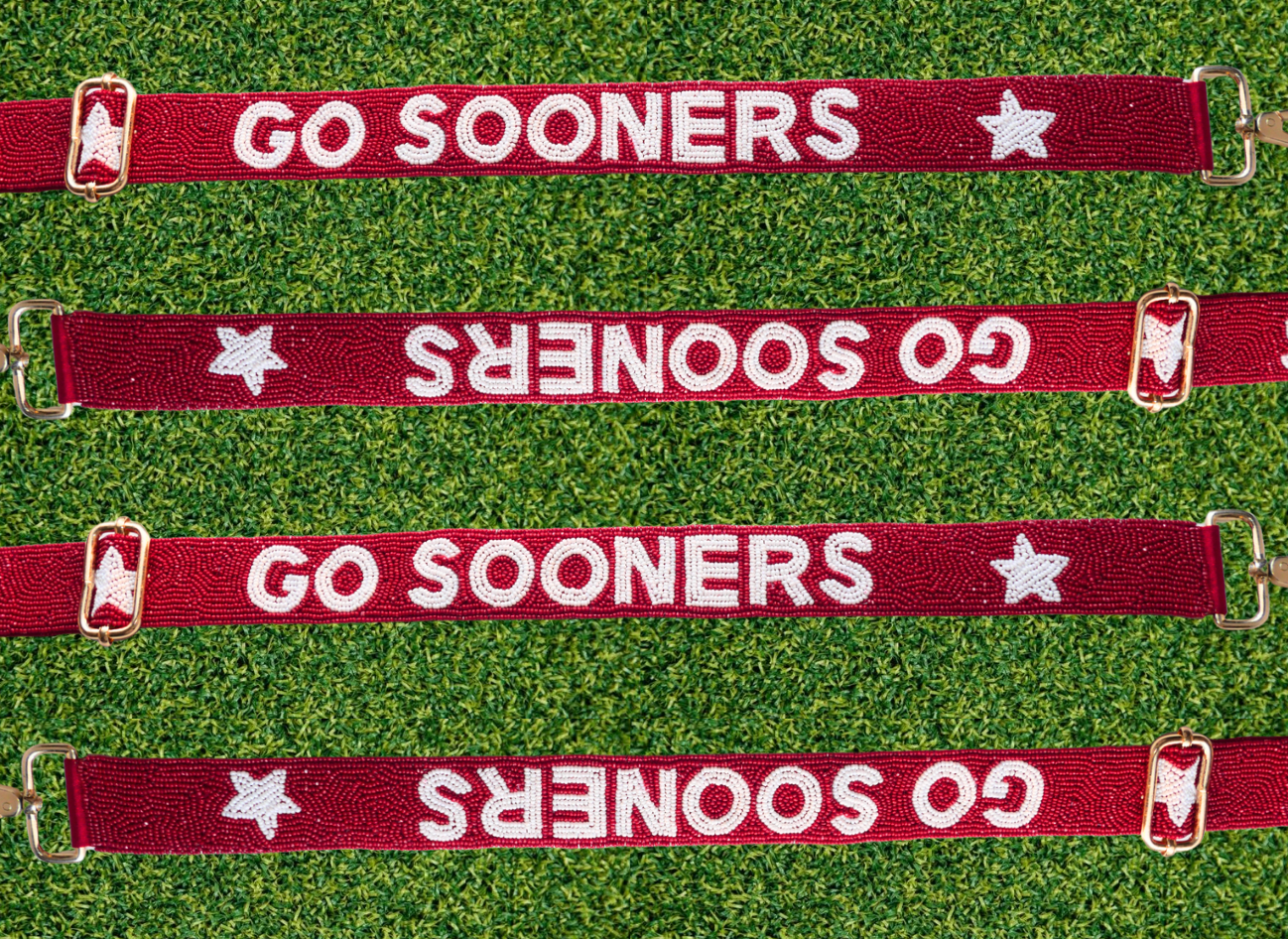 Oklahoma Sooners beaded purse strap