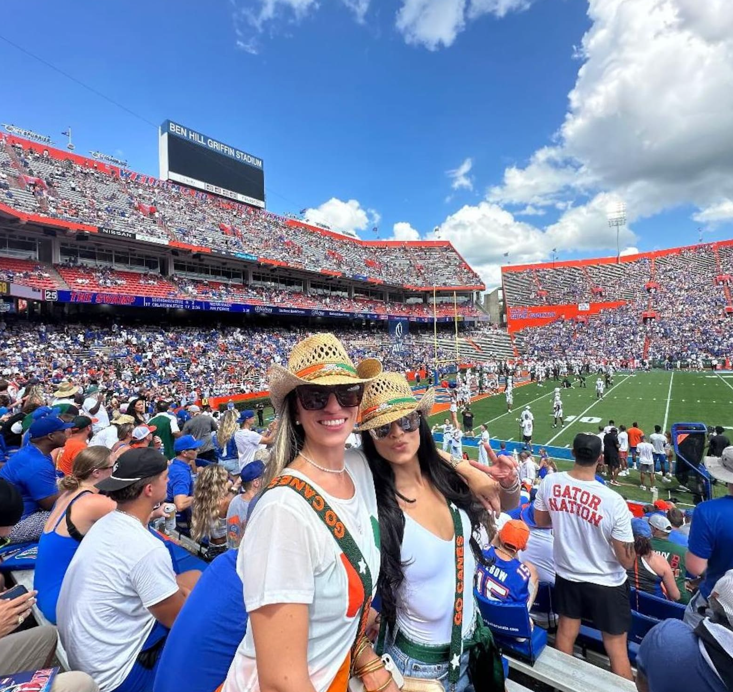UMIAMI beaded purse strap on clear stadium bag in stadium