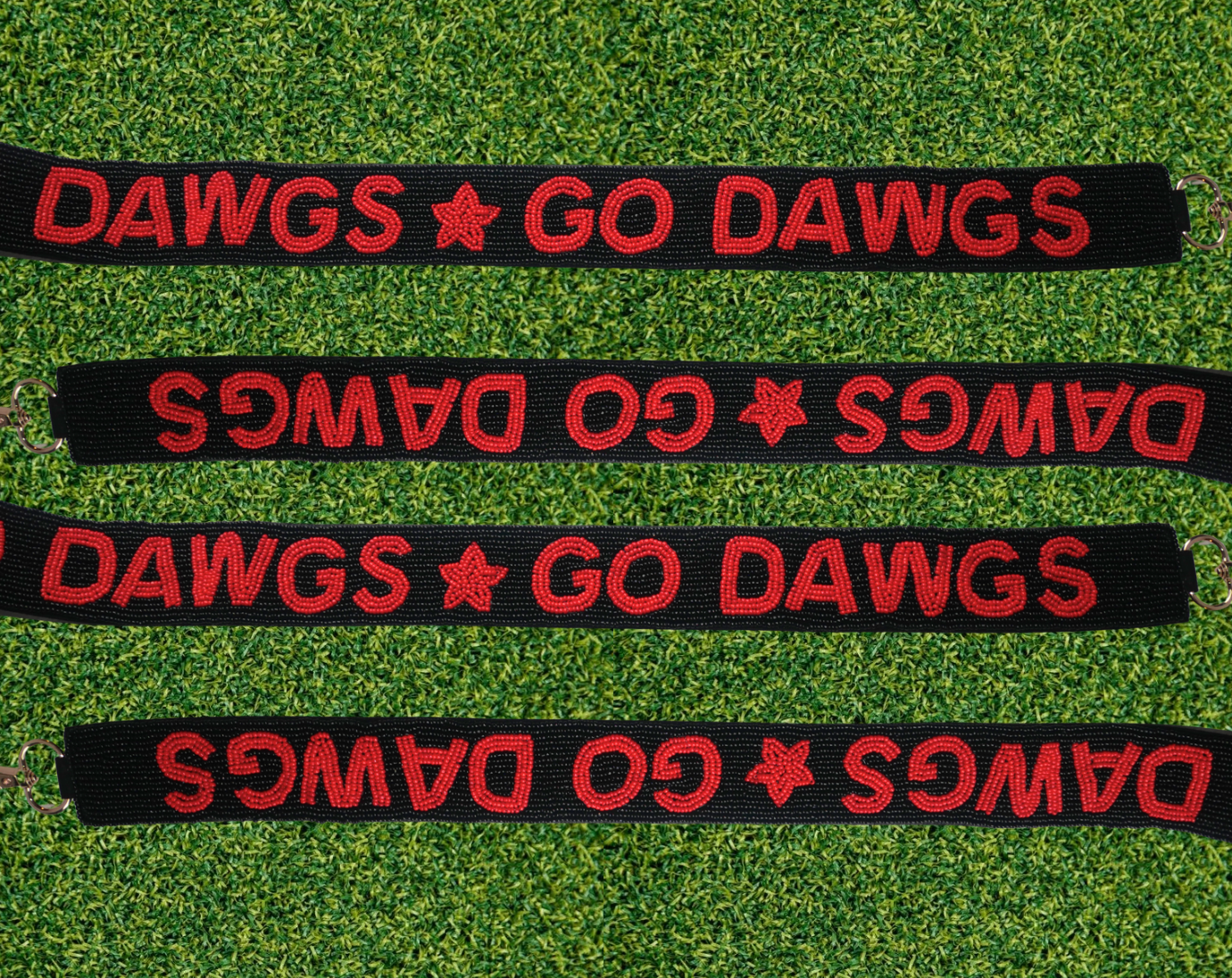 UGA Go Dawgs beaded purse strap on clear stadium bag